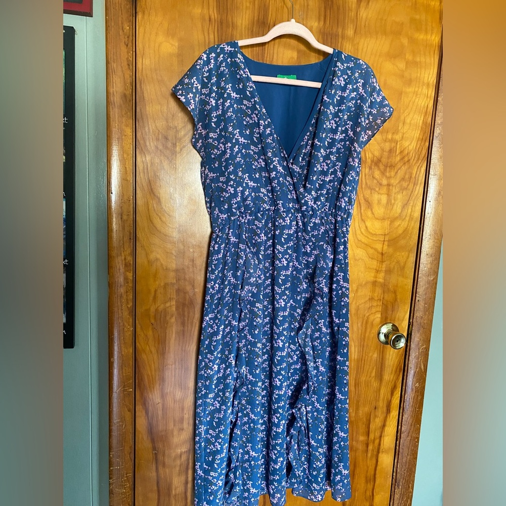 Dip Navy Floral Midi Dress